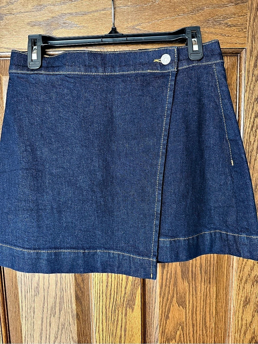 Paige Montanna Wrap Denim Miniskirt Blue Waist 27